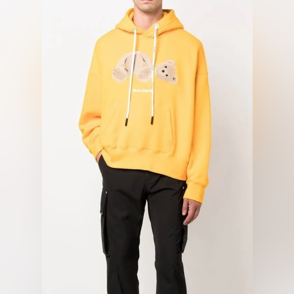 NWOT Palm Angels Yellow Bear Hoodie Sx 3x - Picture 7 of 8